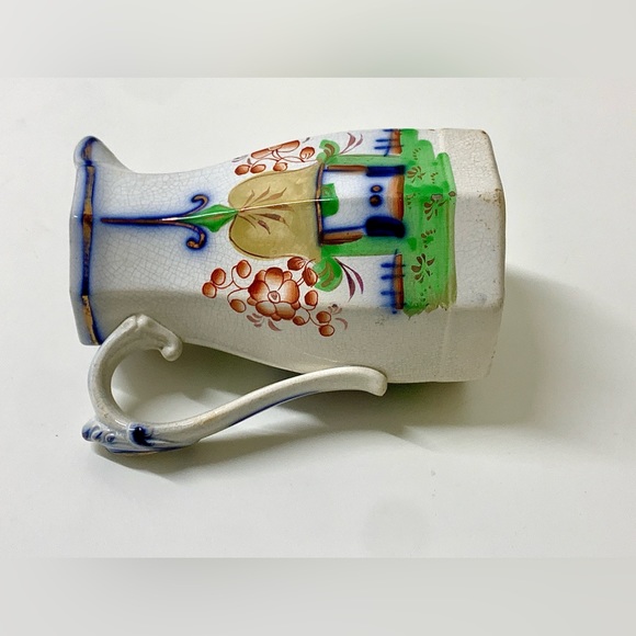 19th Century Antique Gaudy Welsh PAGODA Octagonal Lustreware Pitcher Jug 550 - Picture 15 of 16